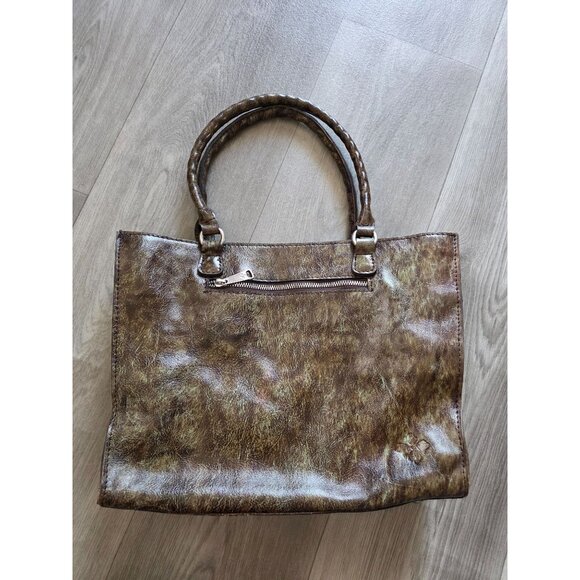 Patricia Nash Navelli Leather Tote Wristlet Set Brown & Turquoise Tooled Leather - Picture 8 of 16